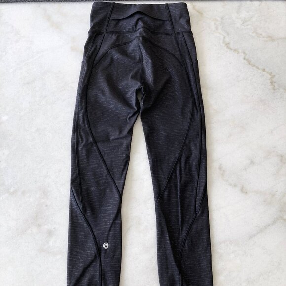 NWOT! New Lululemon Time To Sweat leggings / tights crop 23" (code emboss black) - Picture 9 of 14